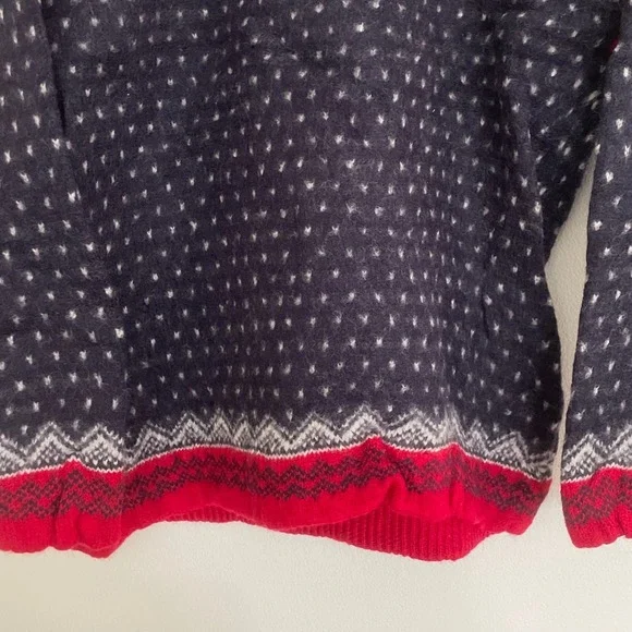 Vintage 1990's Cute Lands End Wool Sweater Medium M Red Blue Winter Sweater VTG - Picture 6 of 7